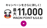 キャンペーンをさらに詳しく！ 最大11,000 WAON POINT もらえる！