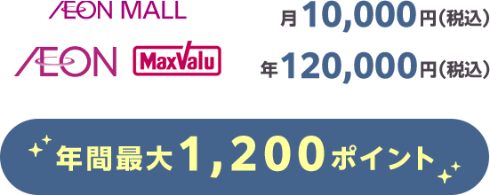 （例）月10,000円(税込)／年120,000円(税込)｜年間最大1,200ポイント