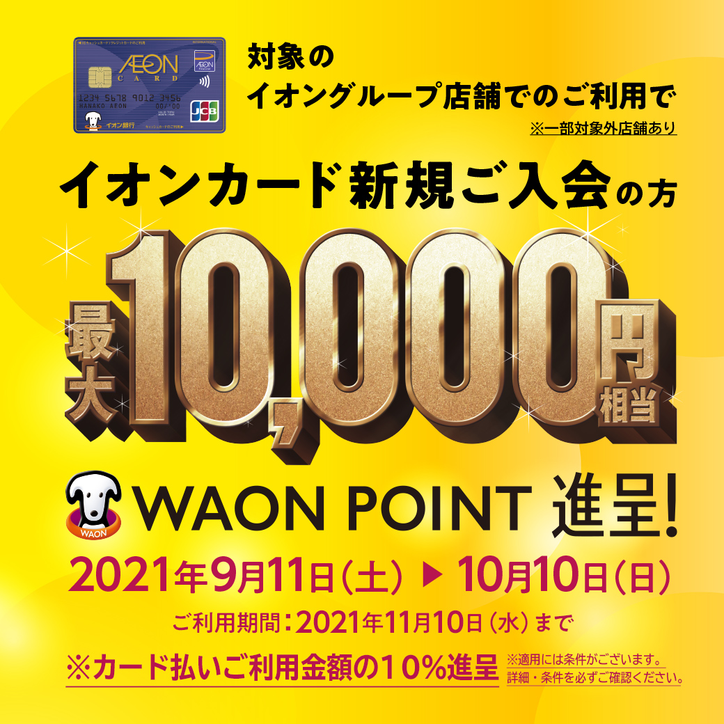 イオンカード新規ご入会 ご利用特典 最大10 000円相当waon Point進呈 イオンカード 暮らしのマネーサイト
