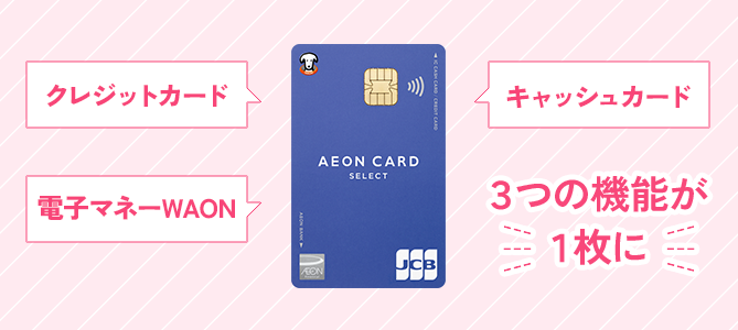 クレジットカード/キャッシュカード/電子マネーWAON、3つの機能が1枚に