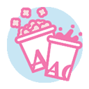 ドリンク、ポップコーン付