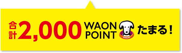 合計2,000WAON POINTたまる！