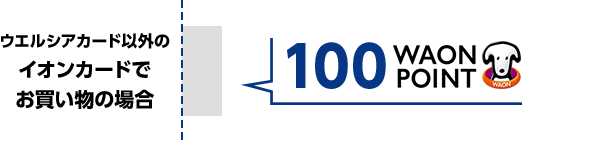 ウエルシアカード以外のイオンカードでお買い物の場合 100WAON POINT