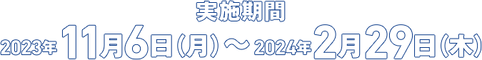実施期間 2023年11月6日(月)~2024年2月29日(木)