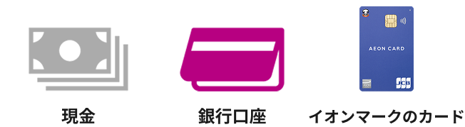 現金 銀行口座 イオンマークのカード