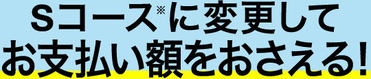 Sコース※に変更してお支払い額をおさえる！