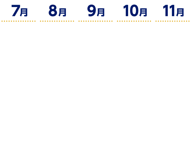 7月 8月 9月 10月 11月