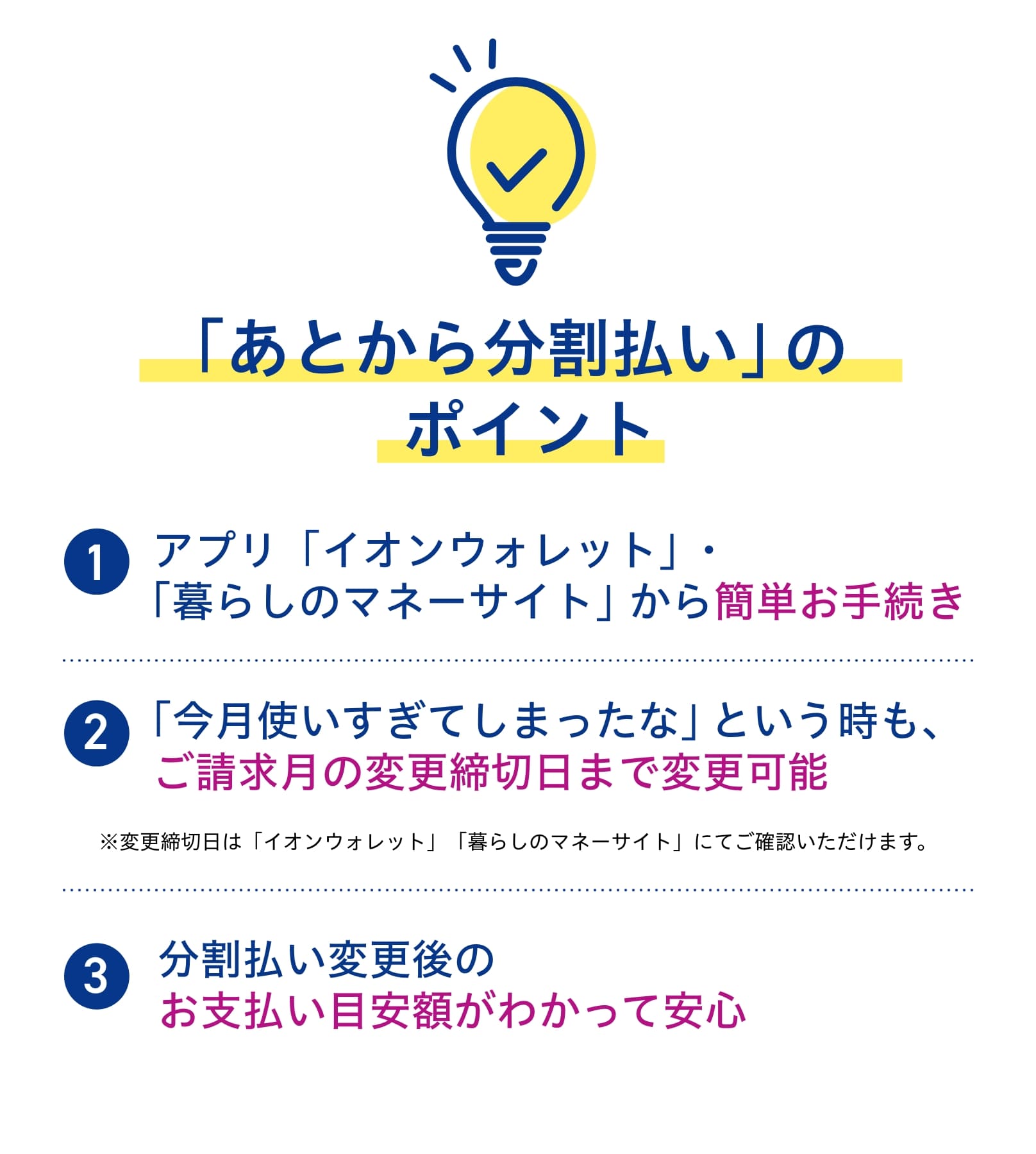 「あとから分割払い」のポイント