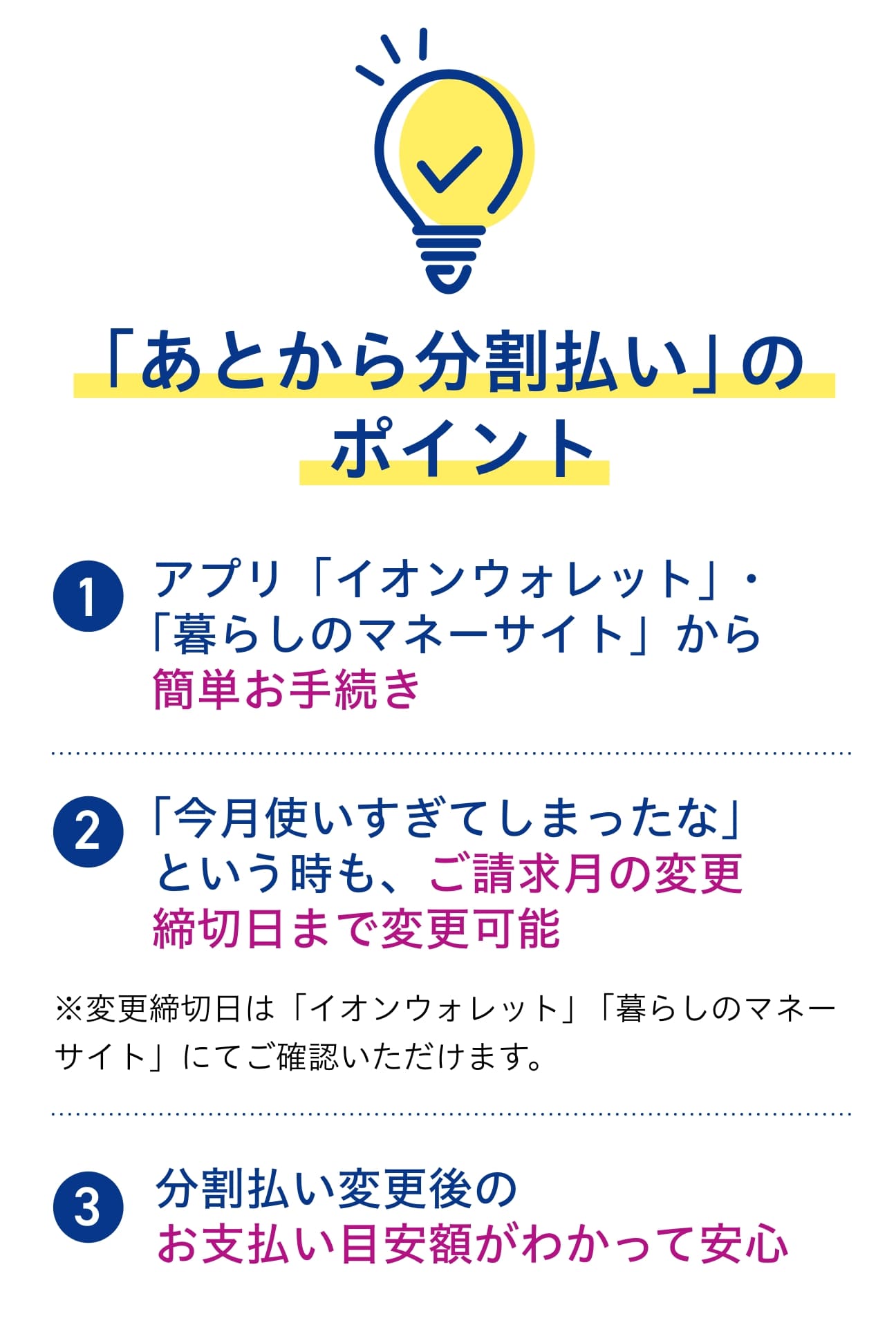 「あとから分割払い」のポイント