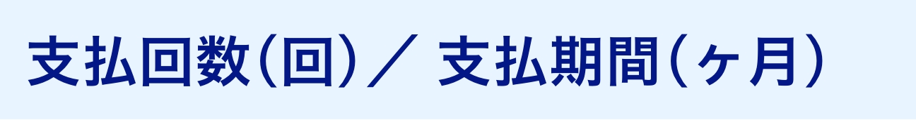 支払回数(回)／支払期間(ヶ月)