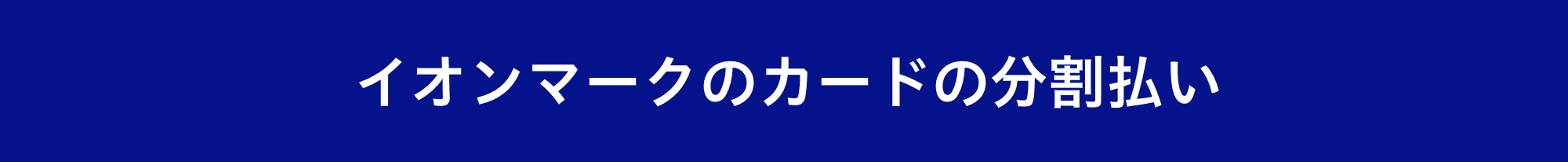 イオンマークのカードの分割払い