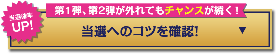 当選確率UP! 第1弾、第2弾が外れてもチャンスが続く！ 当選へのコツを確認！