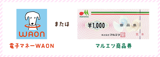 電子マネーWAON または マルエツ商品券