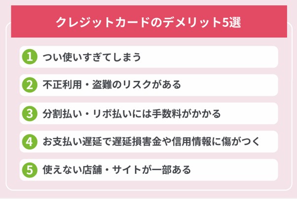 クレジットカードのデメリット5選