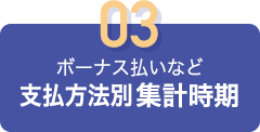 03 ボーナス払いなど 支払方法別集計時期