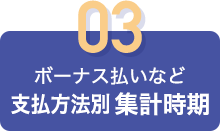 03 ボーナス払いなど 支払方法別集計時期