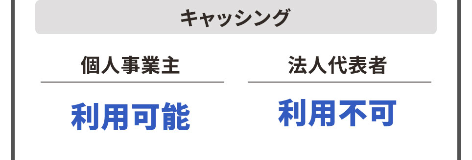 キャッシング 個人事業主 利用可能 法人代表者 利用不可